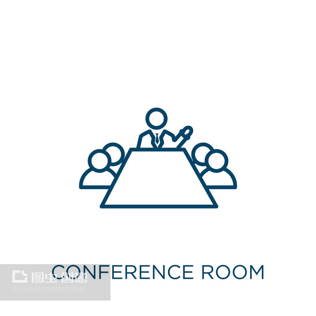 會議室圖標 簡約線條構建的現代溝通符號